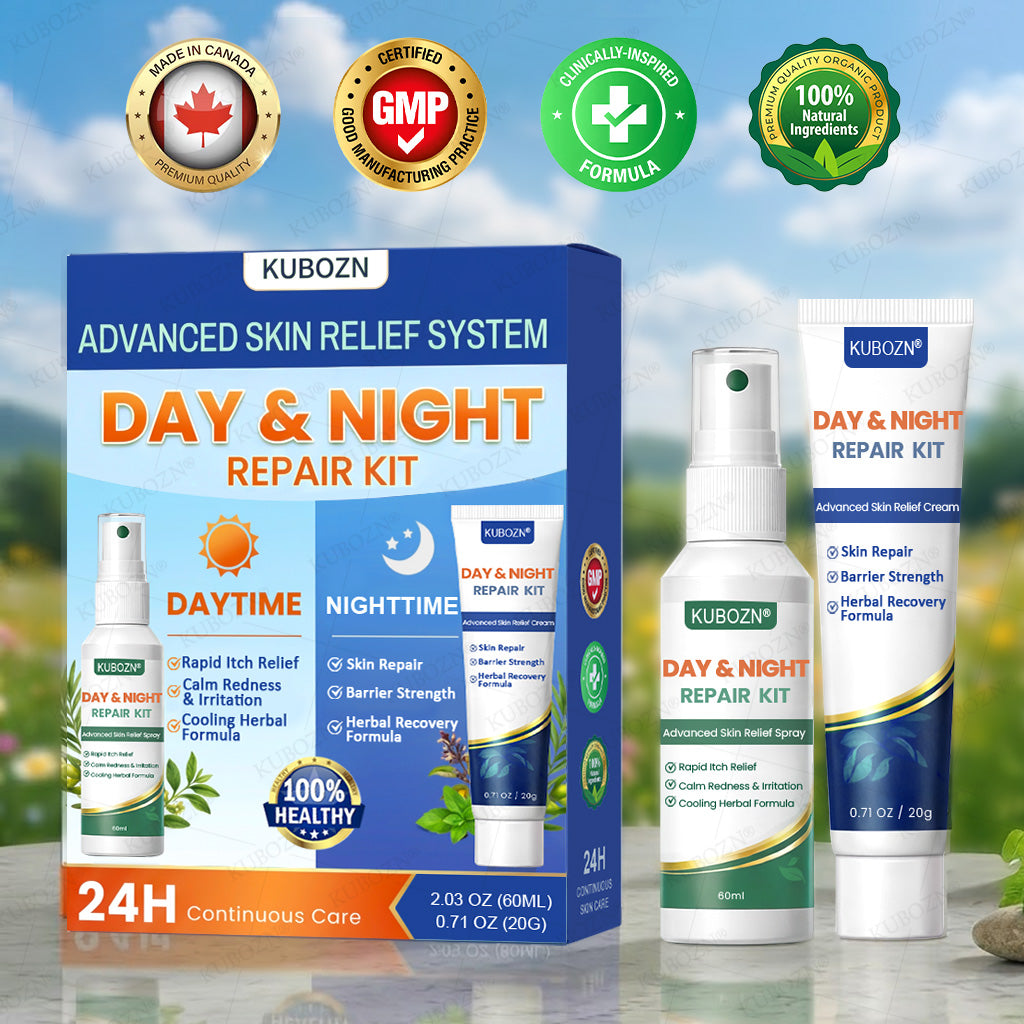 KUBOZN® Psoriasis Day & Night Repair System - 100% Steroid-Free Relief Duo for Plaques, Scaling & Itch (offer)