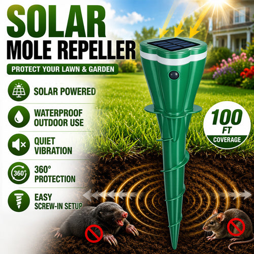 🔥Hot Sale 50% OFF☘️KUBOZN® Solar Powered Waterproof Screw Mole Repellent