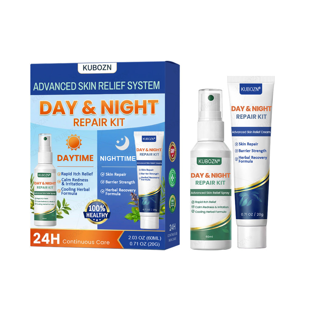 KUBOZN® Psoriasis Day & Night Repair System - 100% Steroid-Free Relief Duo for Plaques, Scaling & Itch (offer)