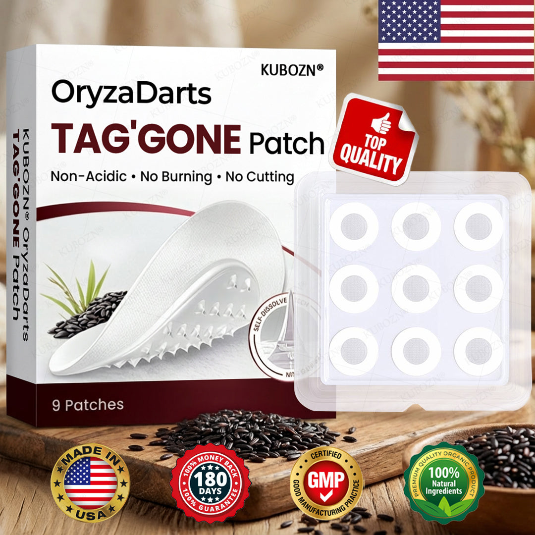 KUBOZN® OryzaDarts TAG’GONE Patch✨Pain-Free Root-Level Removal Powered by Black Rice MicroDarts. (offer)