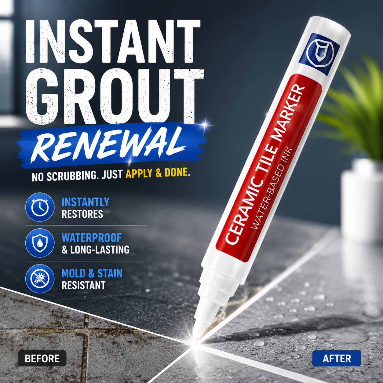 🔥KUBOZN® Anti-Mould & Waterproof Joint Pen for Ceramic Tiles! 🖌️ (offer)
