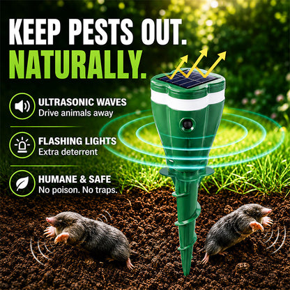 🔥Hot Sale 50% OFF☘️KUBOZN® Solar Powered Waterproof Screw Mole Repellent