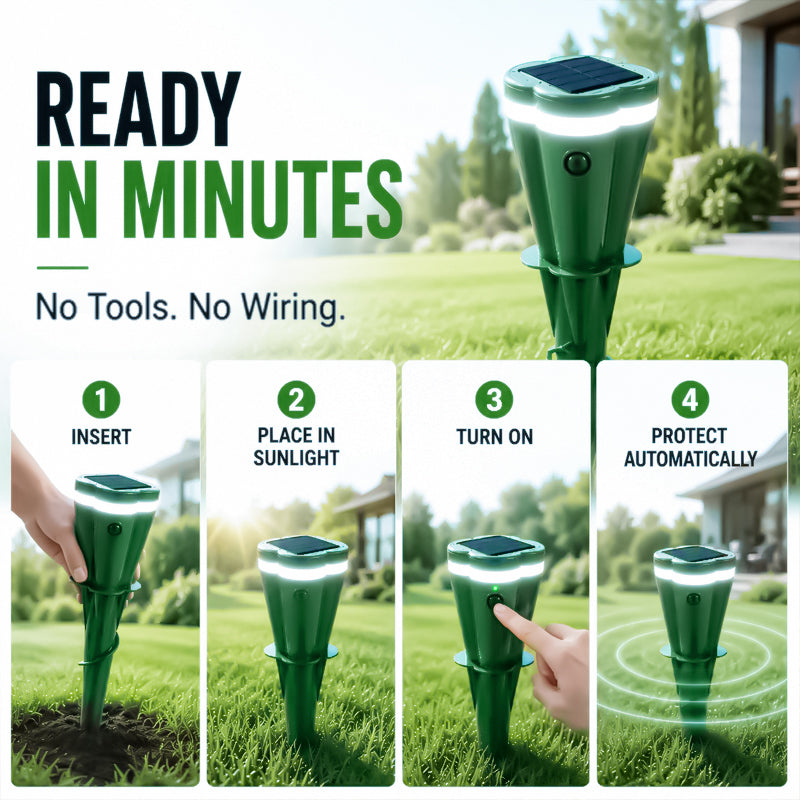 🔥Hot Sale 50% OFF☘️KUBOZN® Solar Powered Waterproof Screw Mole Repellent