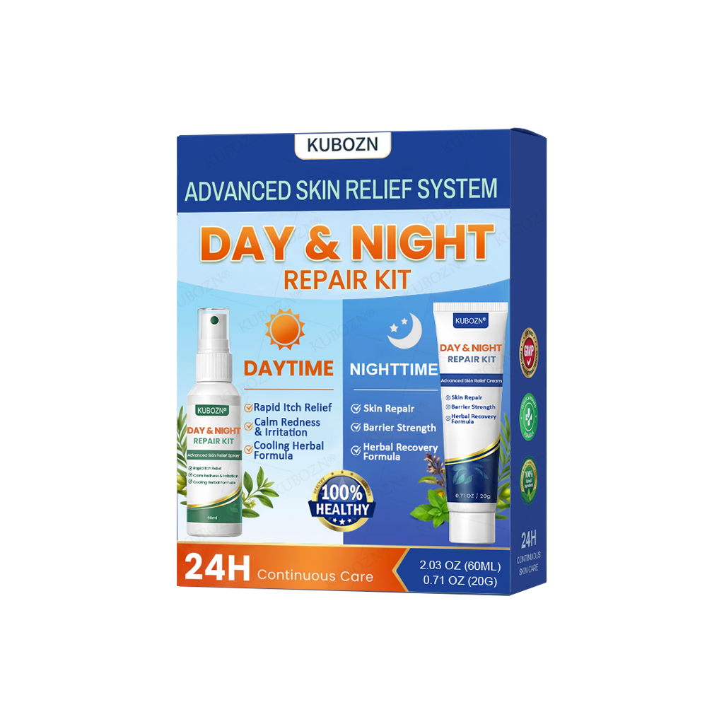 KUBOZN® Psoriasis Day & Night Repair System - 100% Steroid-Free Relief Duo for Plaques, Scaling & Itch (offer)